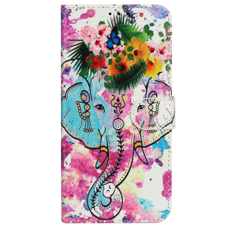 Hoesje voor iPhone 16 Pro Floral Elephant met bandje