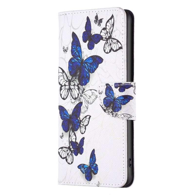 iPhone 16 Pro Blauw Vlinderprint Hoesje