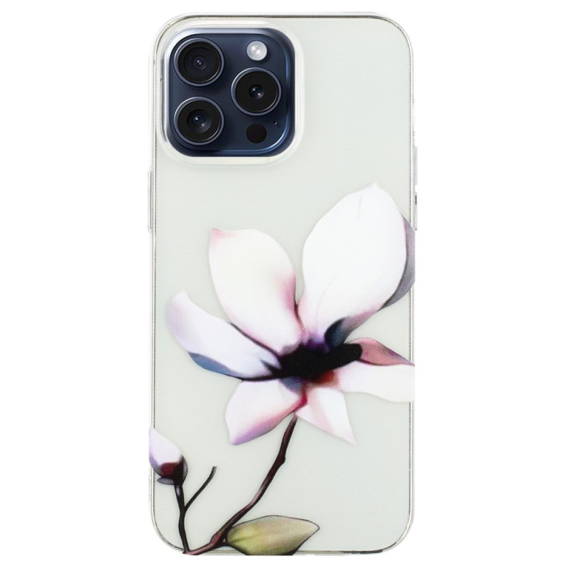 Witte bloem iPhone 16 Pro hoes