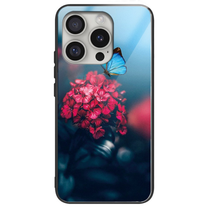 iPhone 16 Pro Gehard Glazen Hoesjes Bloemen en Vlinder