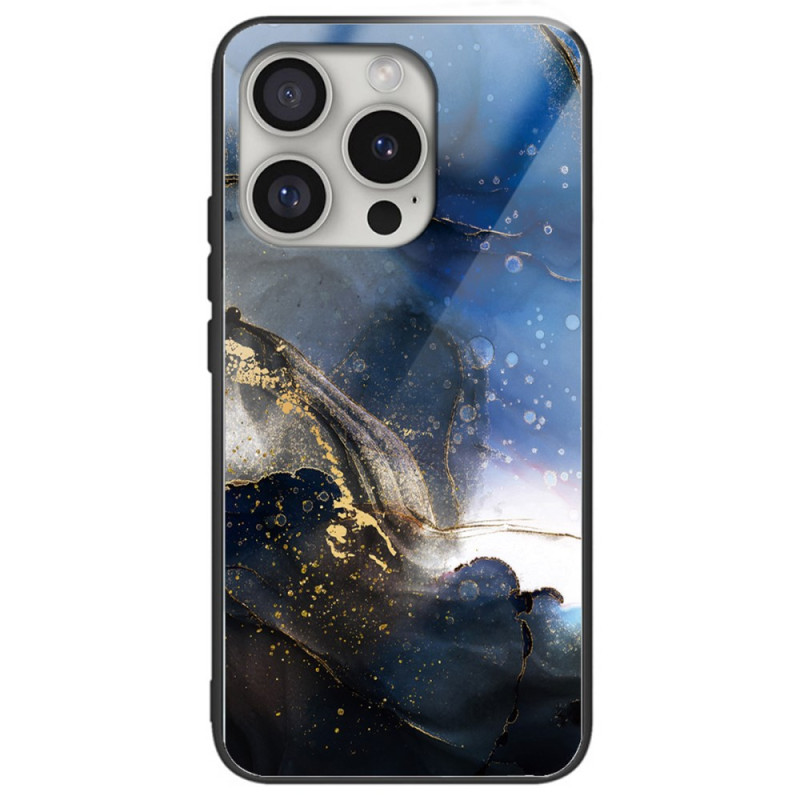 Hoesjes iPhone 16 Pro zwart met blauw patroon