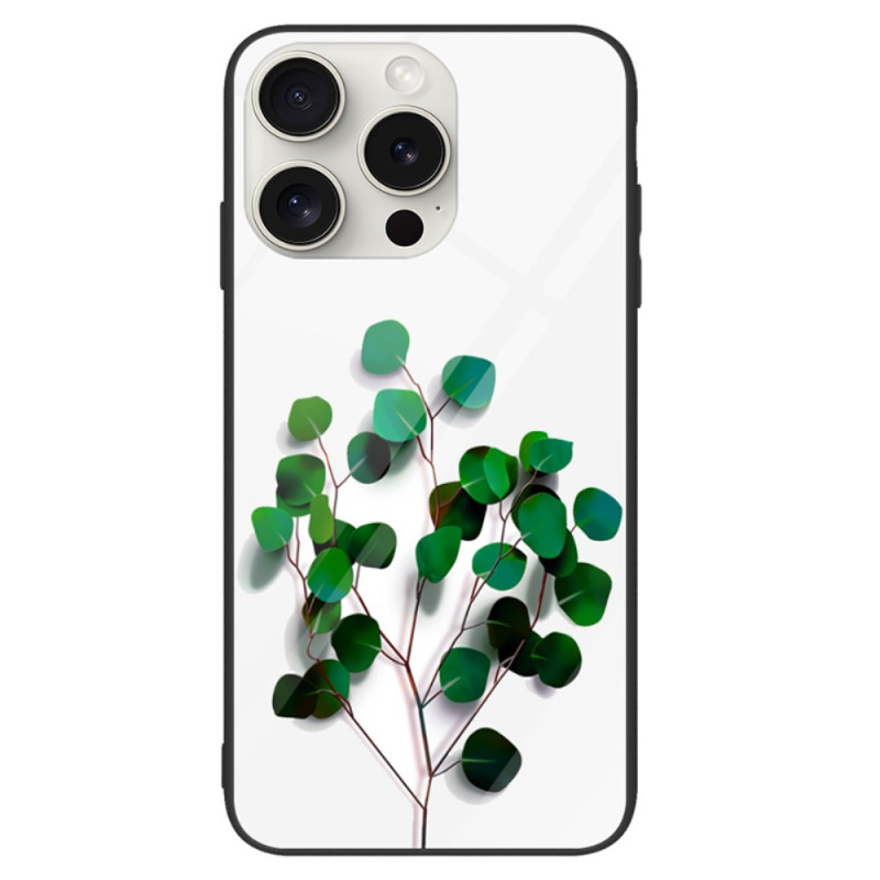 Hoesje iPhone 16 Pro Getemperd Glas Groene Bladeren