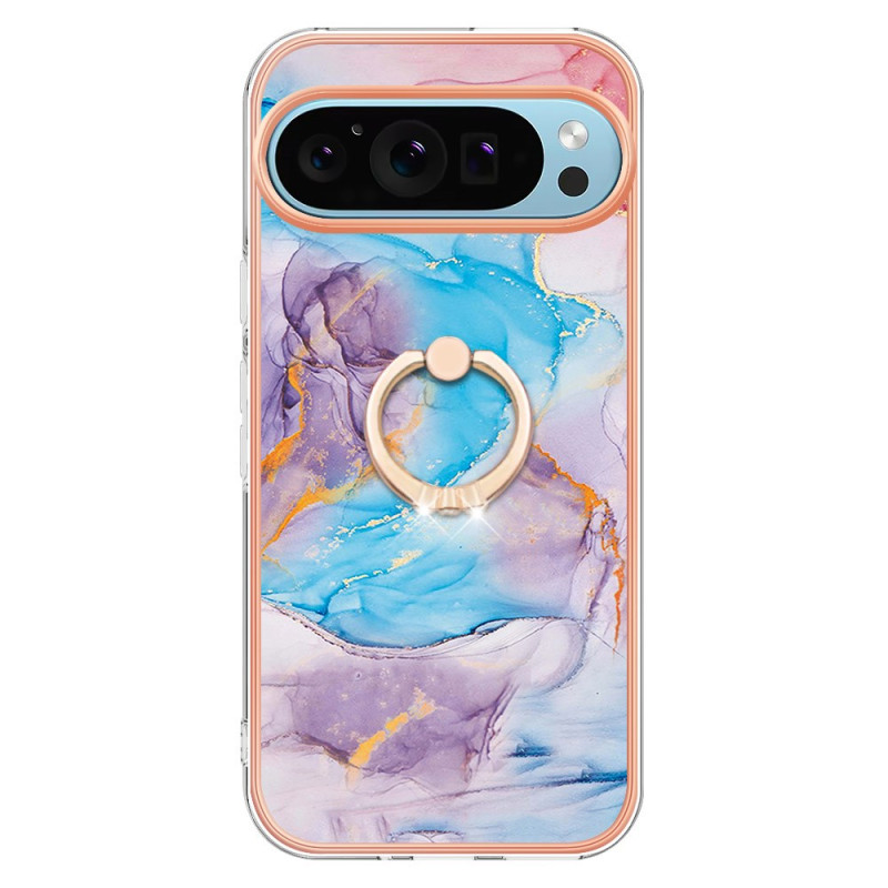 Google Pixel 9 / Pixel 9 Pro Cover Melkweg Ring Marmer Blauw