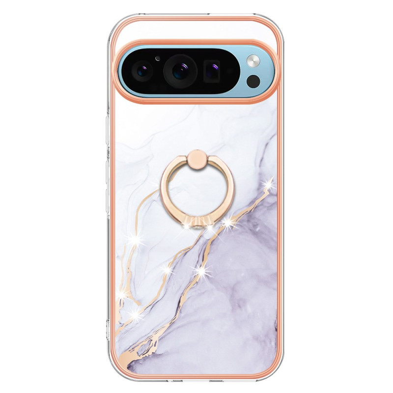 Google Pixel 9 / Pixel 9 Pro Behuizing Marmeren stijl Ring Stand