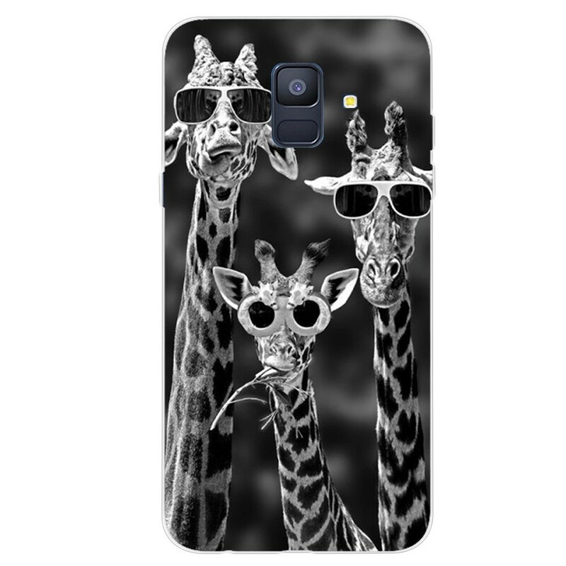 Samsung Galaxy A6 Giraffes met Bril Hoesje