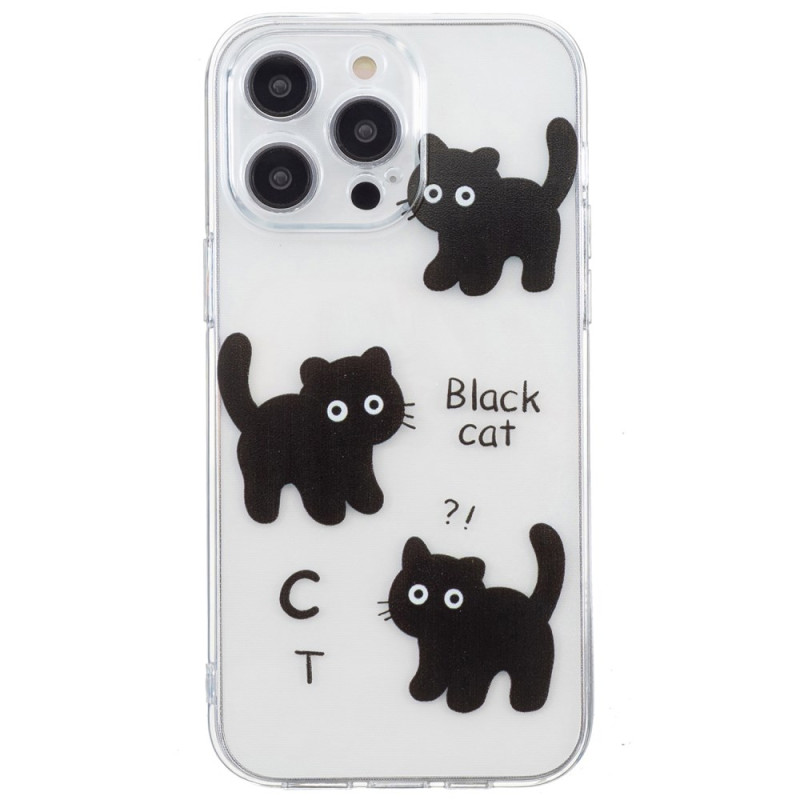 Hoesje iPhone 16 Pro Max Zwart Katten