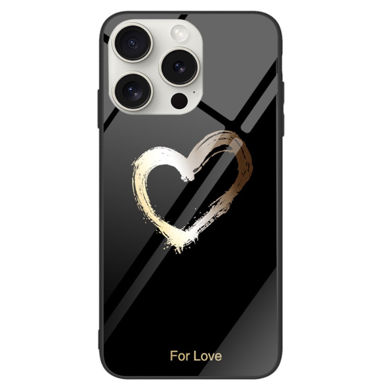 iPhone 16 Pro Max Hardcase Goud Hart op Zwarte Achtergrond