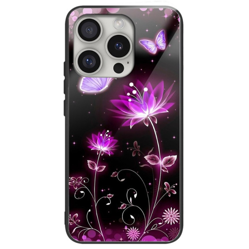 Hoesje iPhone 16 Pro Max Getemperd Glas Lotus Fluorescerend