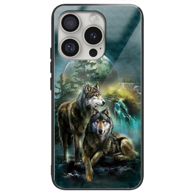 Hoesje iPhone 16 Pro Max Gehard glas wolven