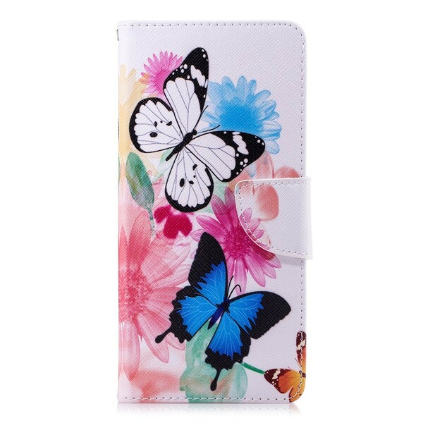 Samsung Galaxy Note 9 Hoesje Beschilderde Vlinders en Bloemen