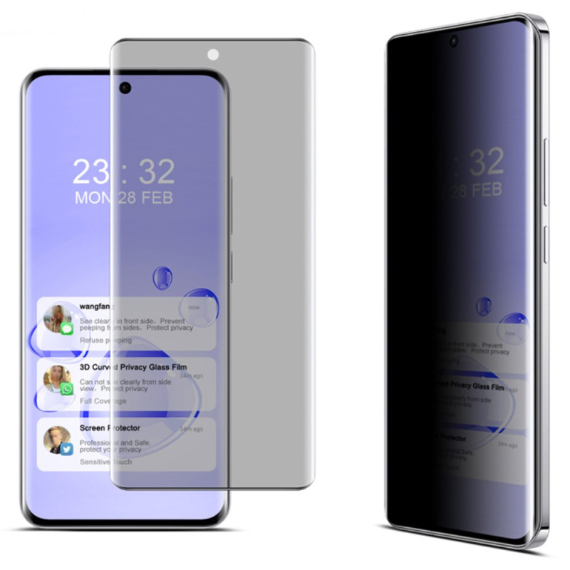 Anti-Espion gehard glas bescherming voor Oppo Reno 12 5G scherm