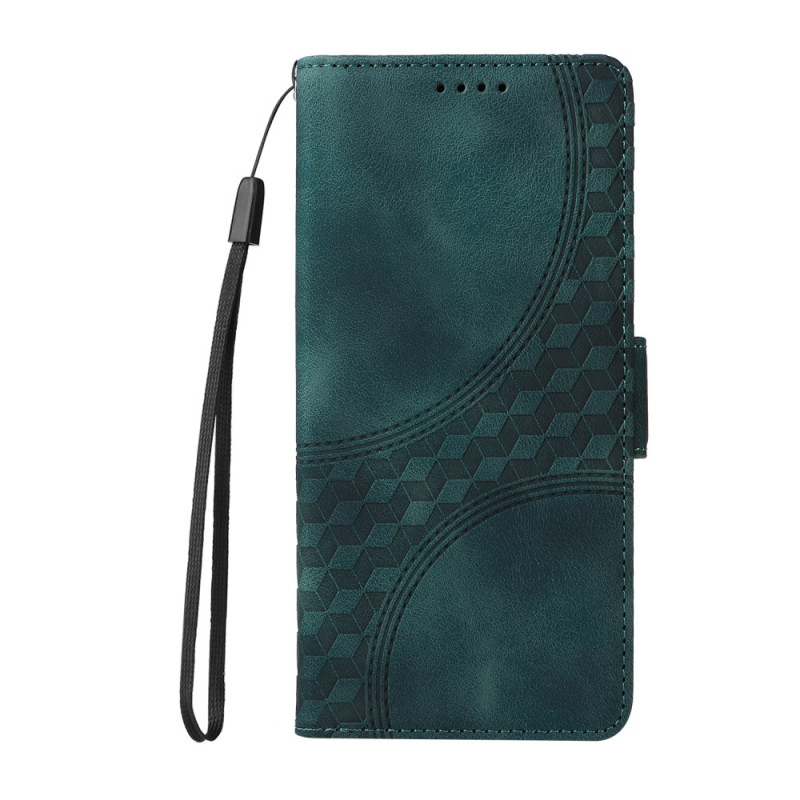 Hoesje Oppo Reno 12F 5G Kubussen Patroon met Riempje