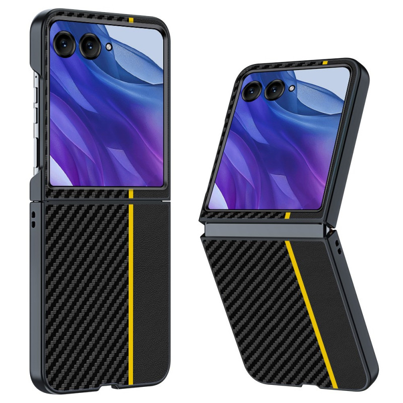 Hoesje Motorola Razr 50 Ultra Textuur Koolstofvezel Antislip