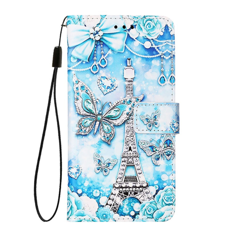 Nothing Phone (2a) Plus / Telefoon (2a) Eiffeltoren en Vlinders Lanyard Hoesje