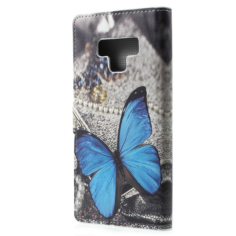 Samsung Galaxy Note 9 Hoesje Vlinder Blauw