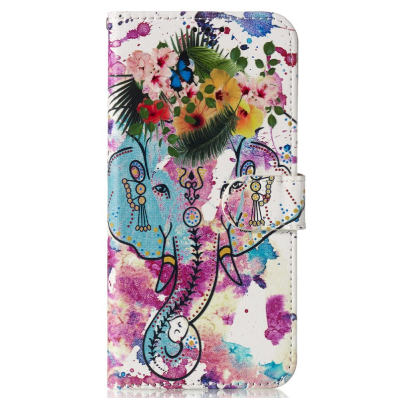 Samsung Galaxy S24 FE Bloem en Olifant Hoesje