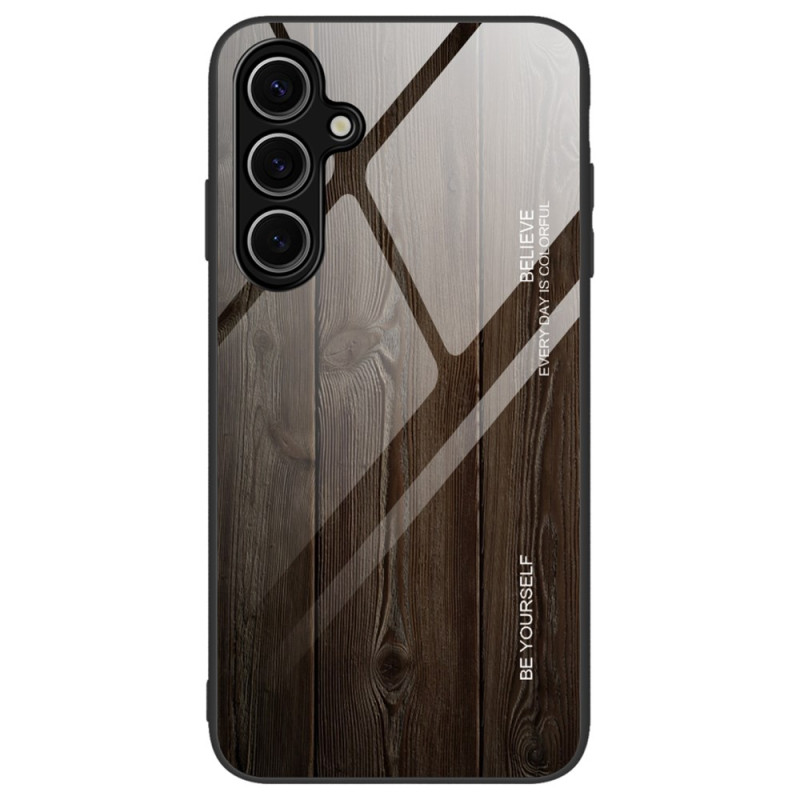 Samsung Galaxy S24 FE Hout Effect Gehard Glas Hoesje