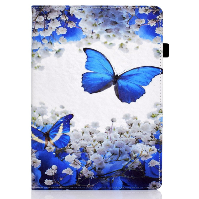 iPad Pro 11 (2024) Hoesje Elastische Band Blauw Vlinders