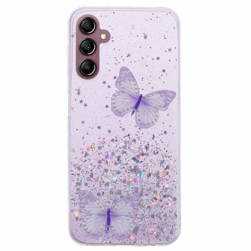 Samsung Galaxy A24 4G Hoesje Vlinders Glitter