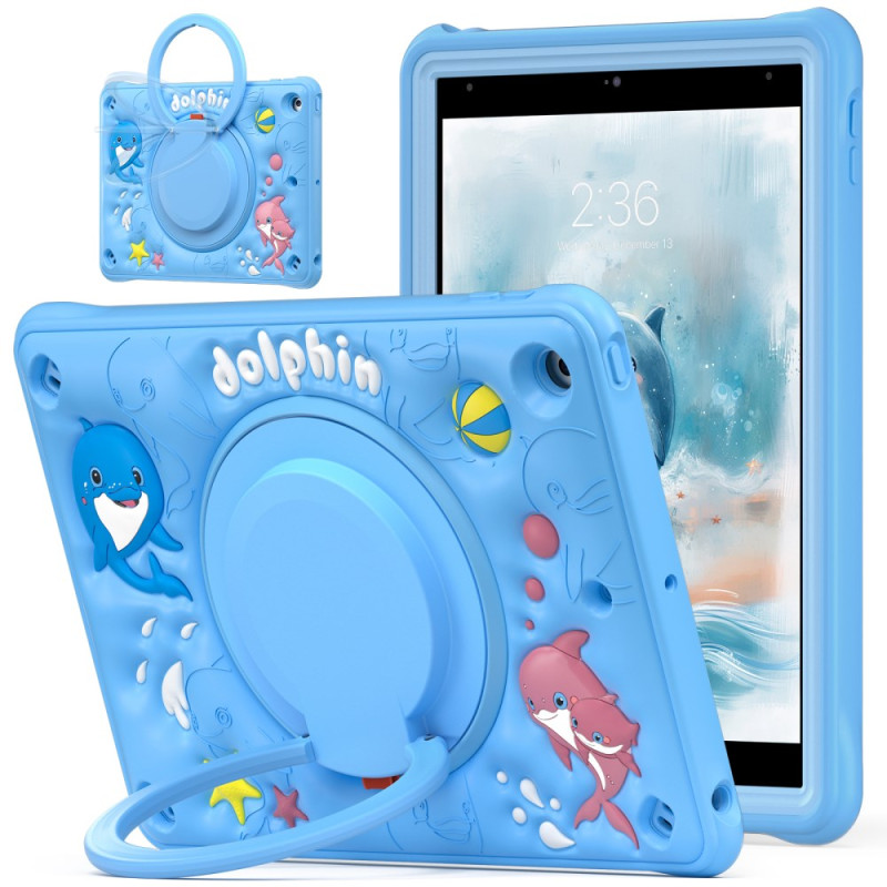 Coque iPad 10.2" (2021) (2020) (2019) Kids Anneau-Support Dauphin