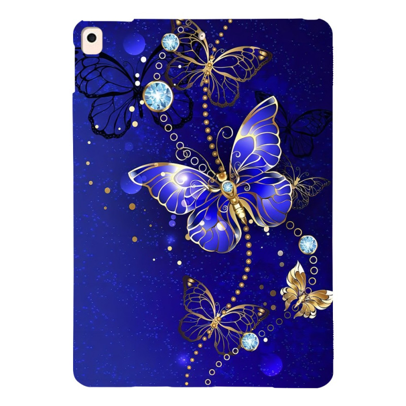 iPad Cover 10,2" (2021) (2020) (2019) Vlinders Goud en Blauw