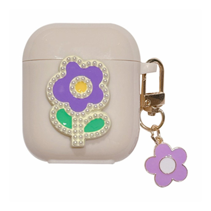 Hoesje AirPods 2/1 Fleurette met hanger