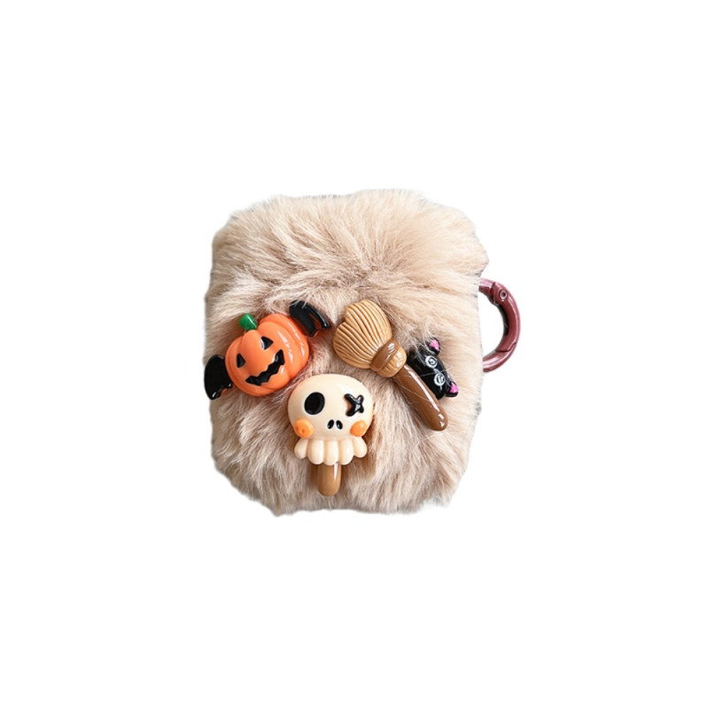 AirPods 2/1 hoesje Beige Halloween Pluche