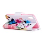 iPhone XS Max Case Beschilderde Vlinders en Bloemen