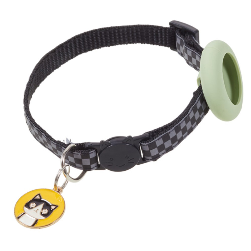 AirTag nylon hondenhalsband met siliconen hoesje