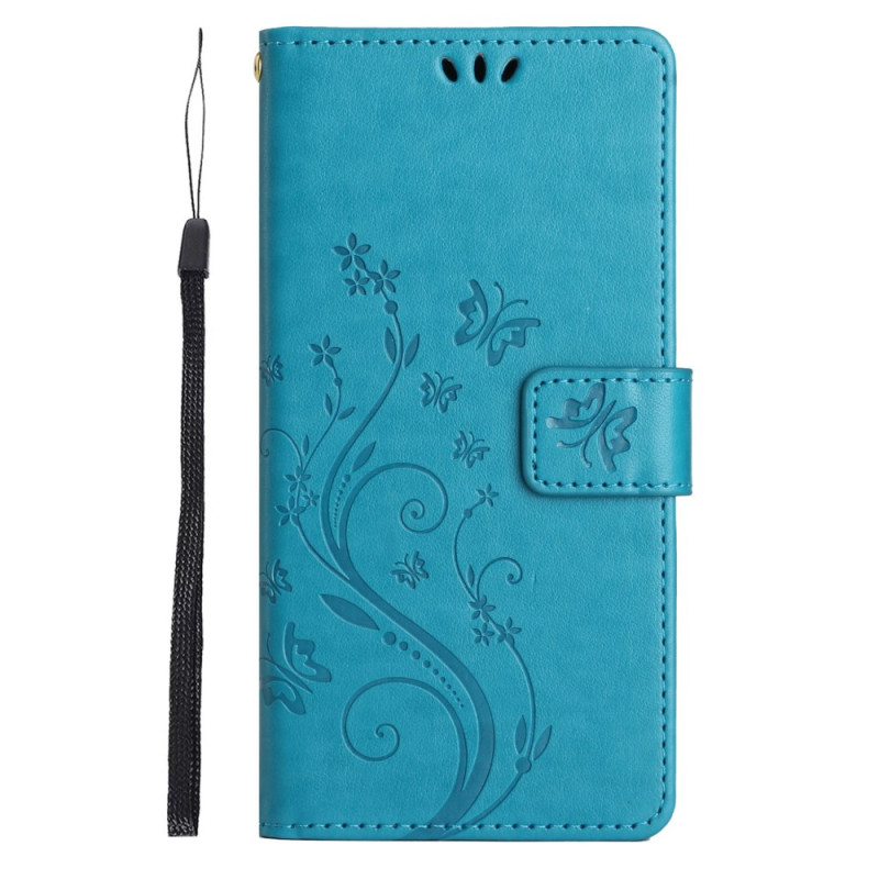 Honor 200 Smart hoesje met bandje met vlinders en bloemen