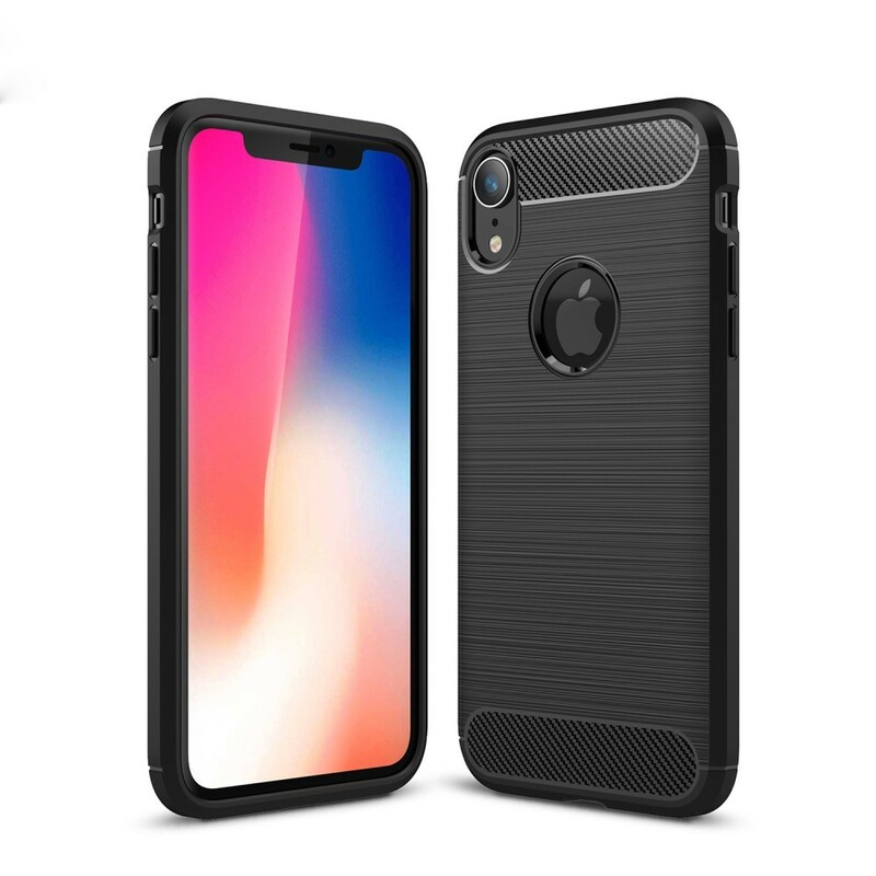 iPhone XR geborsteld koolstofvezel hoesje