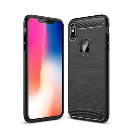iPhone XS Max geborsteld koolstofvezel hoesje