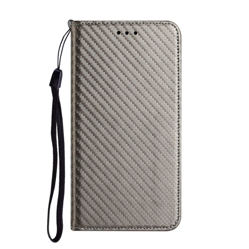 Flip cover Xiaomi 14T Pro textuur koolstofvezel riem