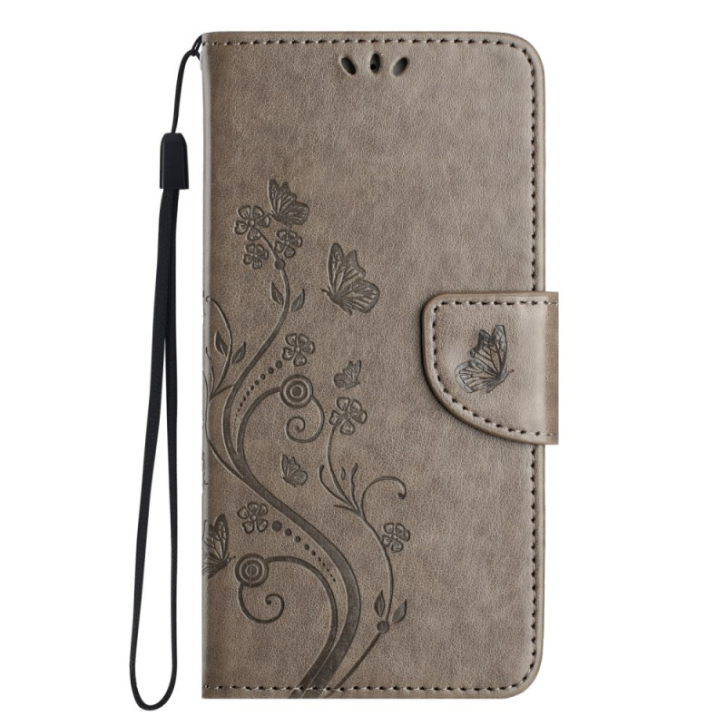 Xiaomi Redmi 14C / Poco C75 Etui Bloemen en Vlinders met Koord
