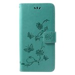 Hoesje Huawei P Smart Plus Vlinders en bloemen met riem