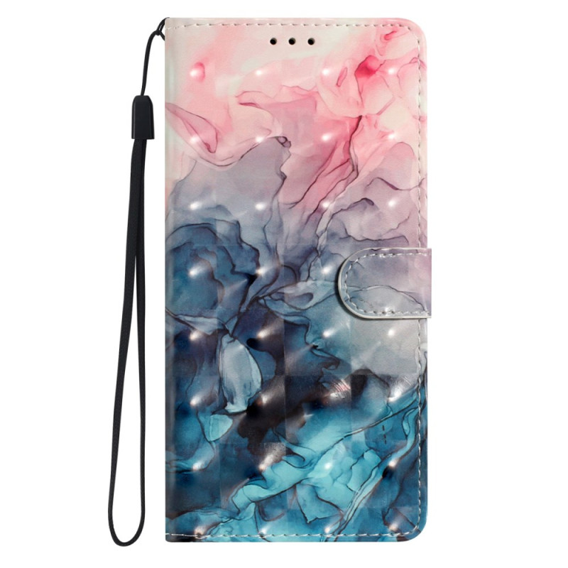 Samsung Galaxy A36 5G Roze en Blauw Marmer Strap Hoesje