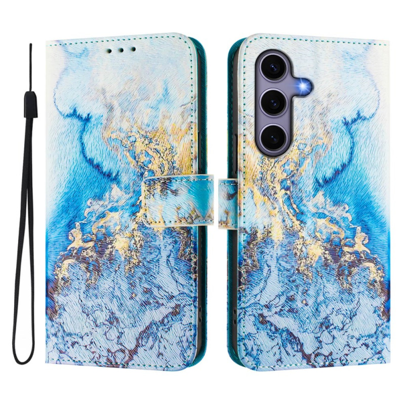 Samsung Galaxy S25 5G Marble Ocean Strap Hoesje