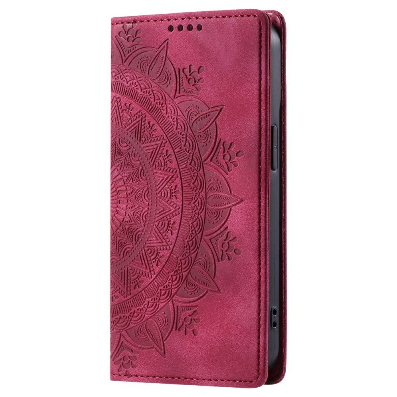 Flip Cover Samsung Galaxy S25 5G Suede Effect Mandala Patroon