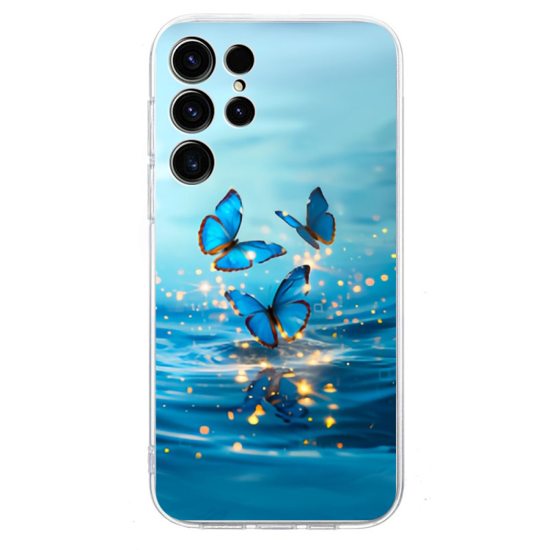 Samsung Galaxy S25 Ultra 5G Blauw Vlinders Hoesje