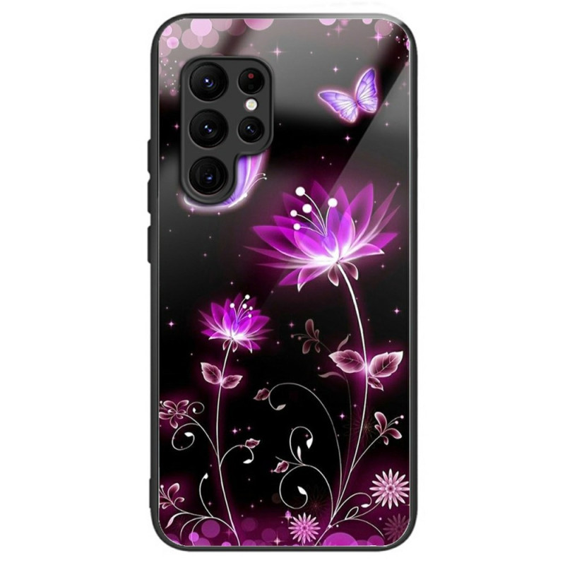 Samsung Galaxy S25 Ultra 5G Gehard Glazen Hoesje Bloemen en Vlinders