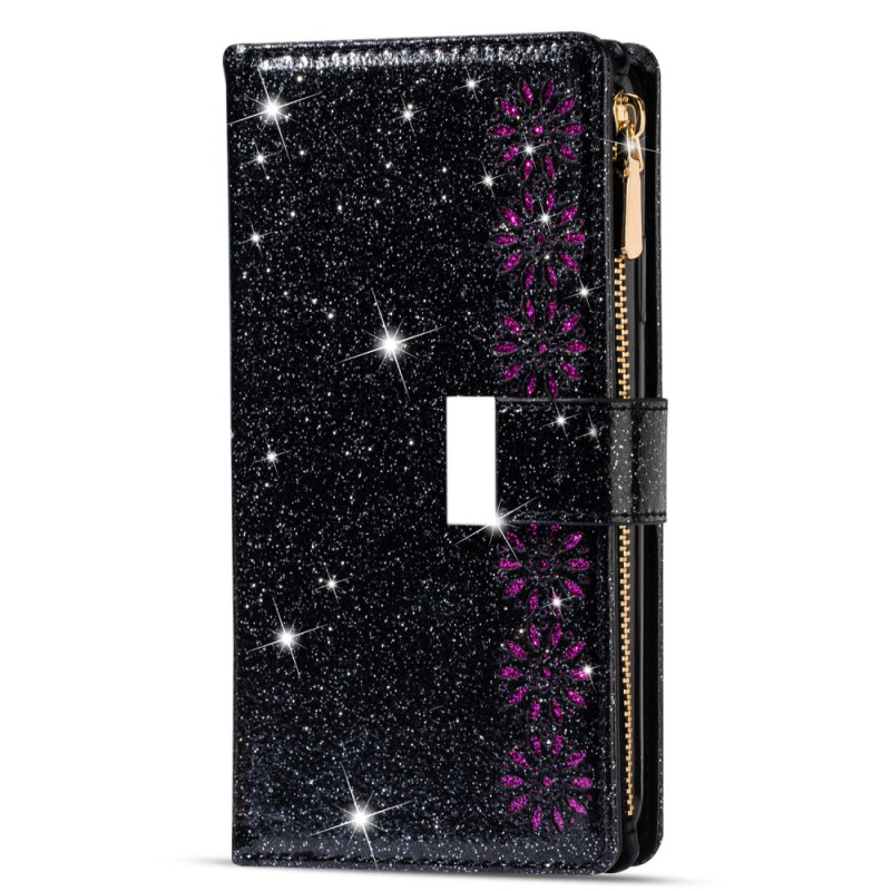 Samsung Galaxy S25 Ultra 5G Glitter Hoesje Beugel Zilver