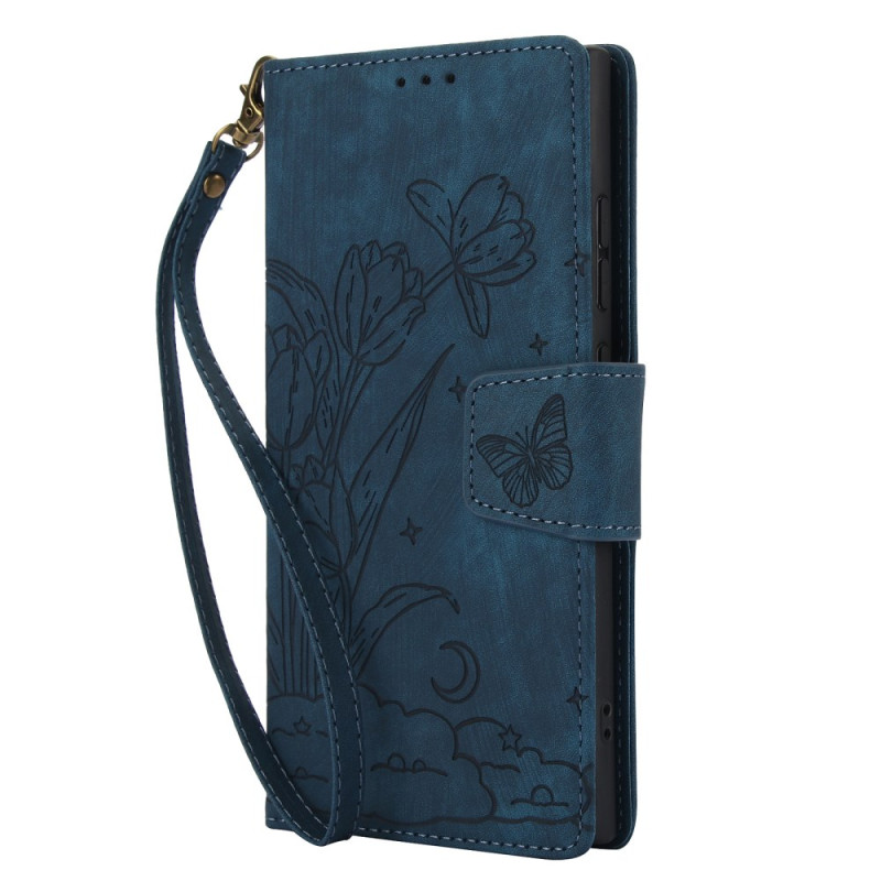 Samsung Galaxy S25 Ultra Hoesje Suede Effect Bloemenprint