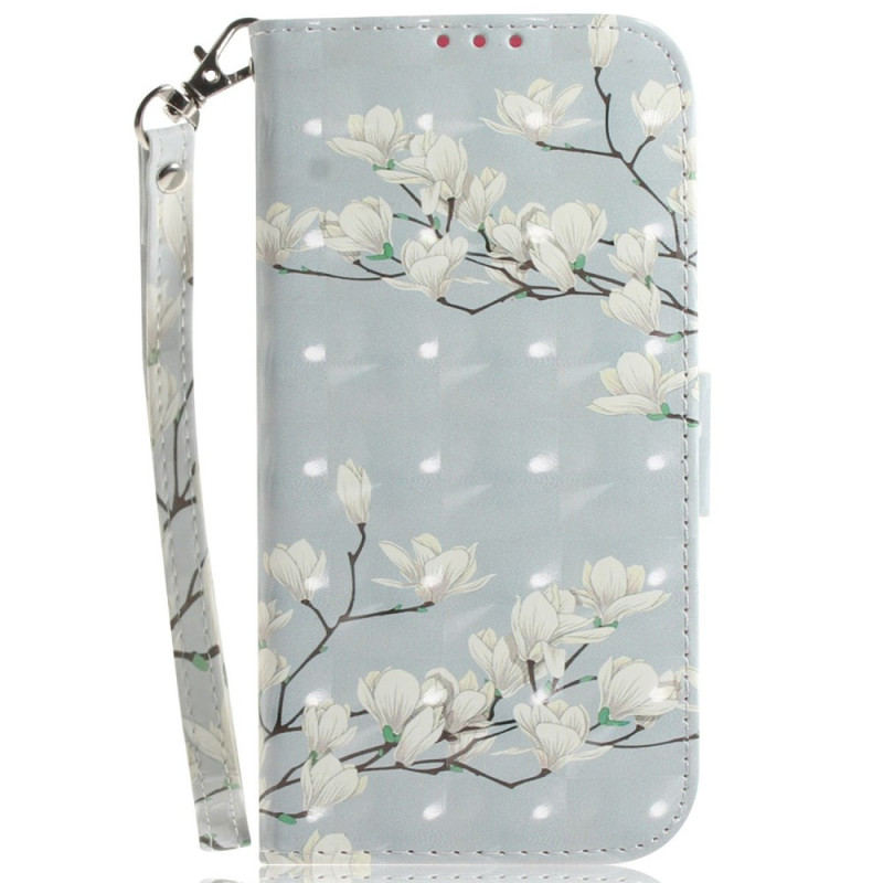 Galaxy hoesje A56 5G / A36 5G Magnolia's met riem