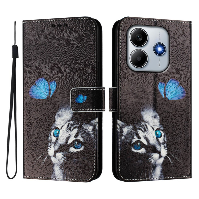 Housse Xiaomi Redmi Note 14 5G Papillon et Chat