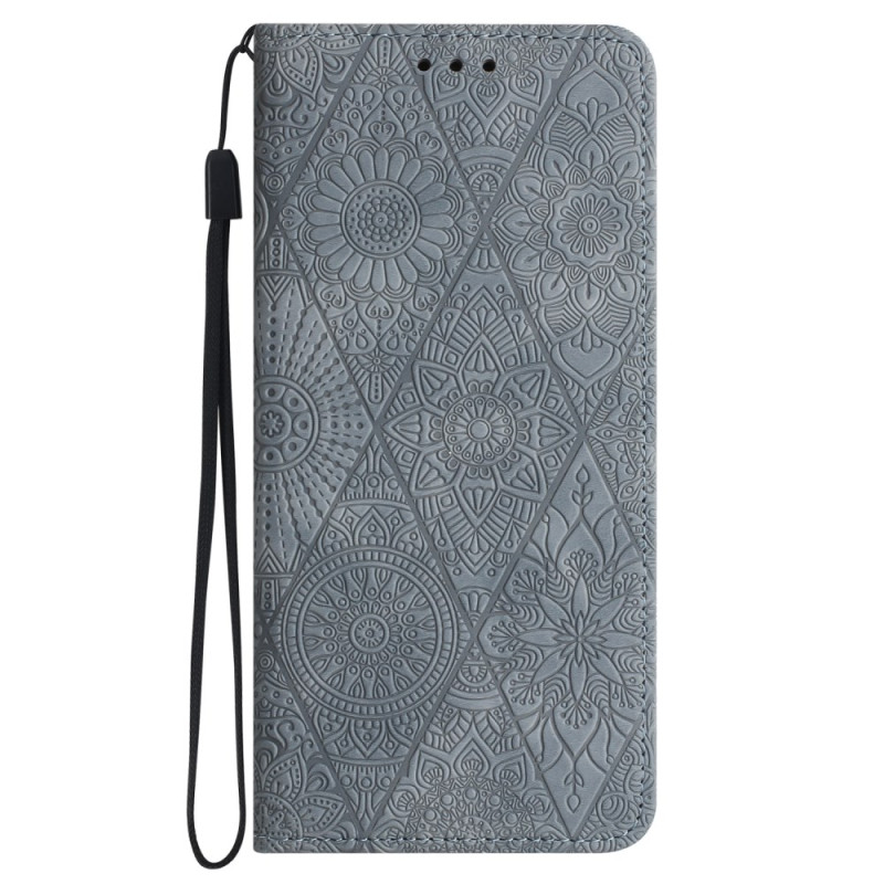 Flip cover Xiaomi Redmi Note 14 5G etnische stijl met riem