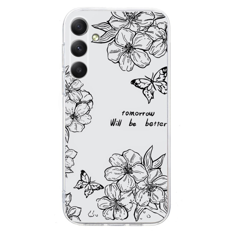 Galaxy A26 5G Hoesje Vlinders en Bloemen Ontwerp