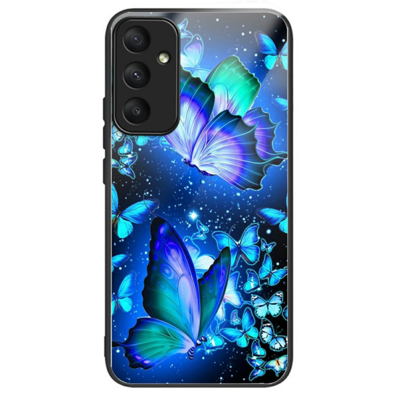 Samsung Galaxy A26 5G Gehard Glas Hoesje Blauwe Vlinders