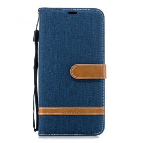 Samsung Galaxy J6 Plus Hoesje Stof & Leder Effect