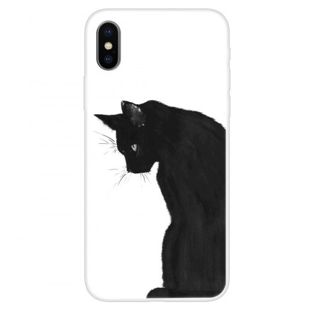 Hoesje iPhone XS Cat Zwart Doordacht