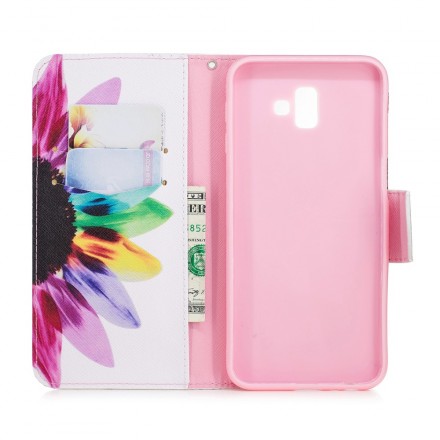 Samsung Galaxy J6 Plus Watercolour Bloem Hoesje Samsung Galaxy J6 Plus Watercolour Bloem Hoesje